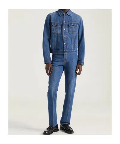 Givenchy Straight Fit Shadow Washed Jeans With Crease Effect In Blue