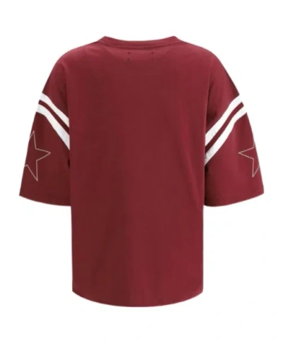 Amiri Star Detail Crew Neck Striped Sleeve T-shirt In Multi