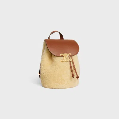 Celine Backpack  Bonnie In Shearling In Brown