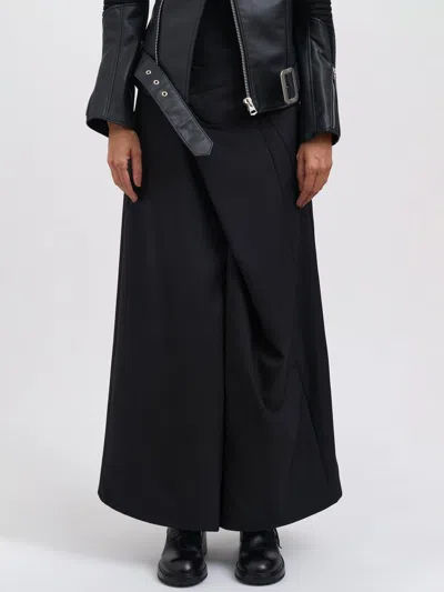 Junya Watanabe A-line Midi Skirt With Button Detail In Black