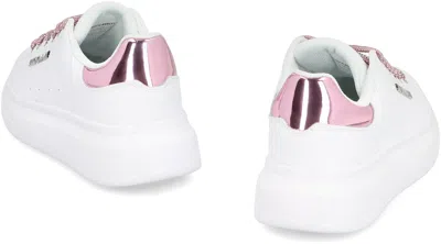 Just Cavalli Rick Owens White Leather Sneakers In Multi