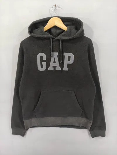 Pre-owned Gap Vintage  Sweater Spell Out Fleece Hoodie In Black