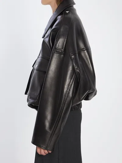 Khaite Owey Leather Jacket In Black