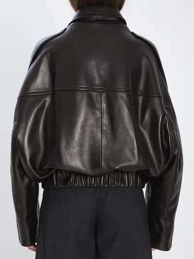 Khaite Owey Leather Jacket In Black