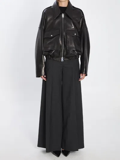 Khaite Owey Leather Jacket In Black