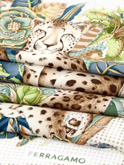 Ferragamo Silk Foulard Square Animal Print Scarf In Multi
