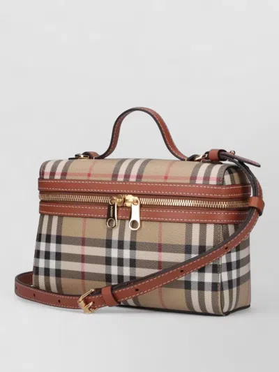Burberry Check Clutch Bag Adjustable Strap Top Handle In Multi