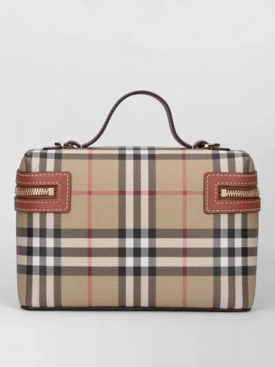 Burberry Check Clutch Bag Adjustable Strap Top Handle In Multi