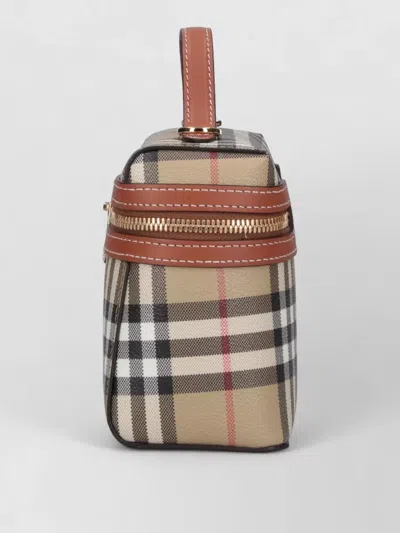 Burberry Check Clutch Bag Adjustable Strap Top Handle In Multi