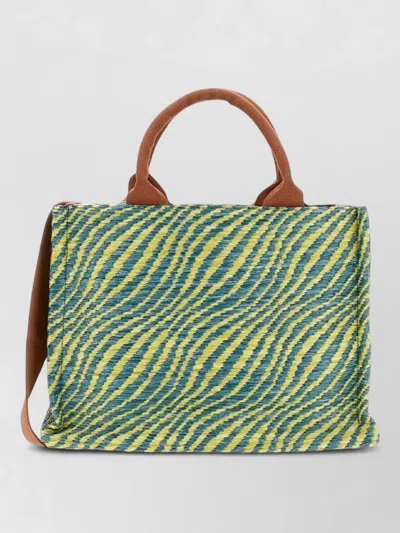 Marni Raffia Effect Small Tote Shoulder Bag In Multi