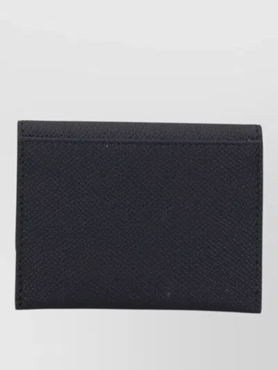 Ferragamo Compact Wallet Gold Tone Hardware Detail In Black