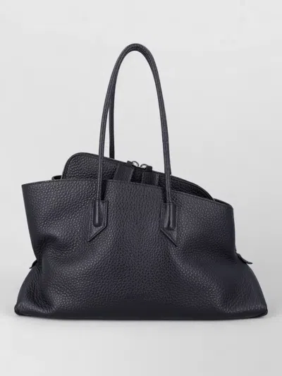 Attico La Passeggiata Medium Shoulder Leather Bag In Blue