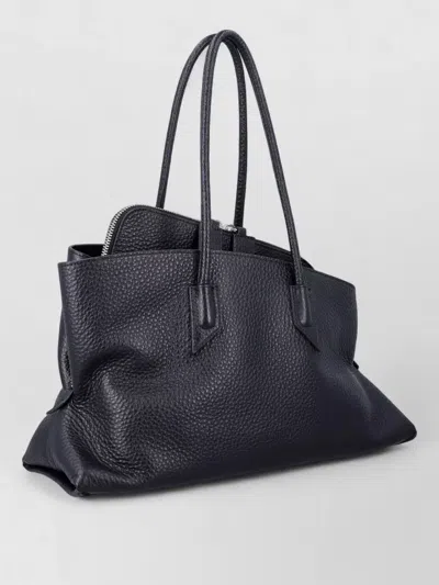 Attico La Passeggiata Medium Shoulder Leather Bag In Blue