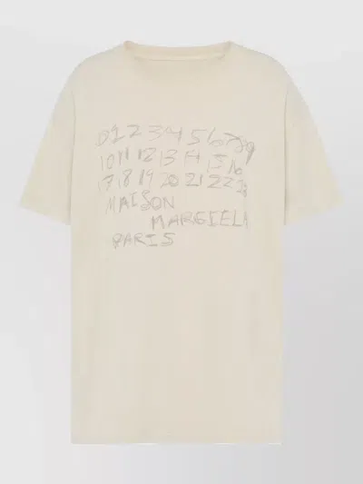 Maison Margiela Numeric Cotton T Shirt Graphic Print In Neutral