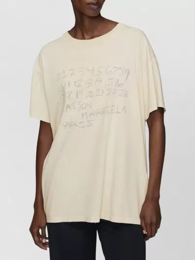 Maison Margiela Numeric Cotton T Shirt Graphic Print In Neutral
