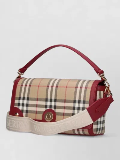Burberry Plaid Top Handle Crossbody Bag Detachable Strap In Multi