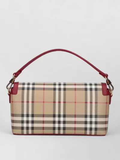 Burberry Plaid Top Handle Crossbody Bag Detachable Strap In Multi