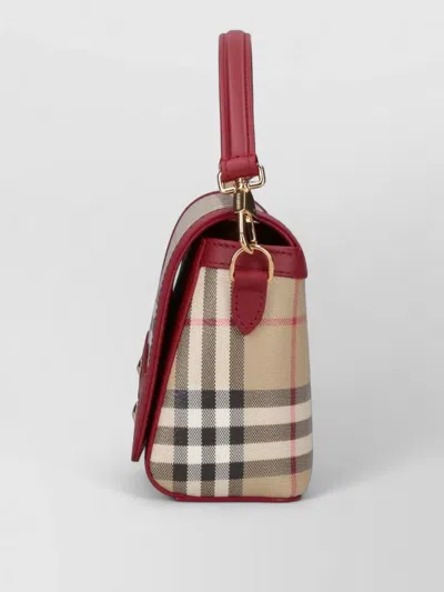 Burberry Plaid Top Handle Crossbody Bag Detachable Strap In Multi