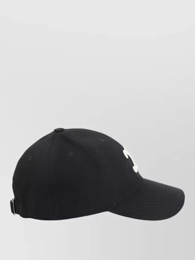 Celine Triomphe Logo Baseball Cap Curved Brim In Black