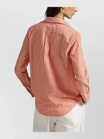 Polo Ralph Lauren Relaxed Fit Striped Cotton Shirt Clothing In Orange