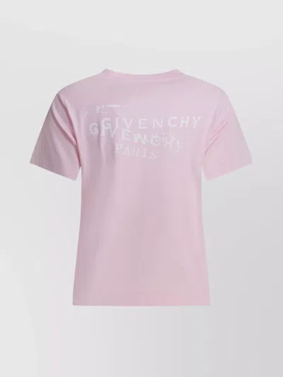 Givenchy Crew Neck Short Sleeve Straight Hem Top In Neutral