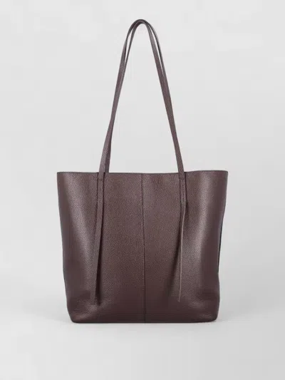 By Malene Birger Abilso Leather Tote Bag Double Handles In Brown