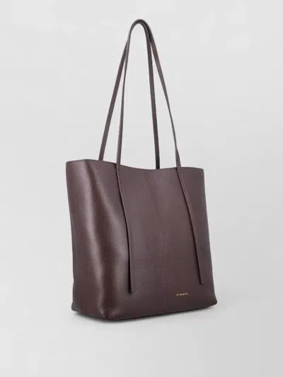 By Malene Birger Abilso Leather Tote Bag Double Handles In Brown