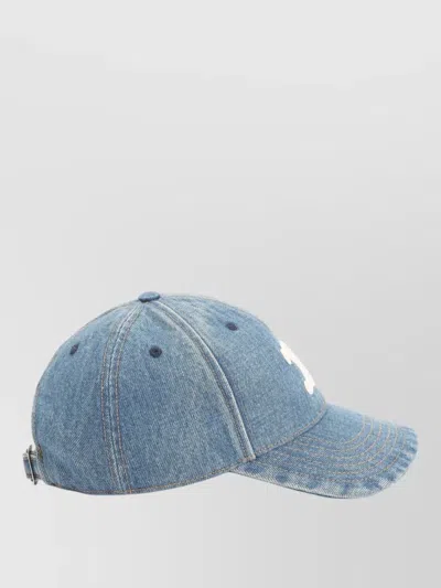 Celine Triomphe Logo Baseball Cap Curved Brim In Blue