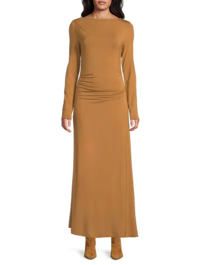 Rag & Bone Women's Boatneck Draped Maxi Dess In Brown