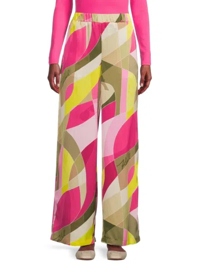 Karl Lagerfeld Women's Abstract Print Pants In Multi