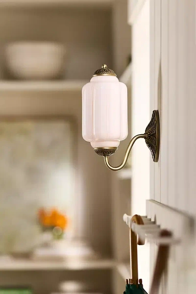 The Eloise Lighting Collection By Anthropologie The Eloise Scallop Milk Glass Sconce Wall Light