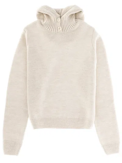 Lemaire Hooded Sweater In Sand