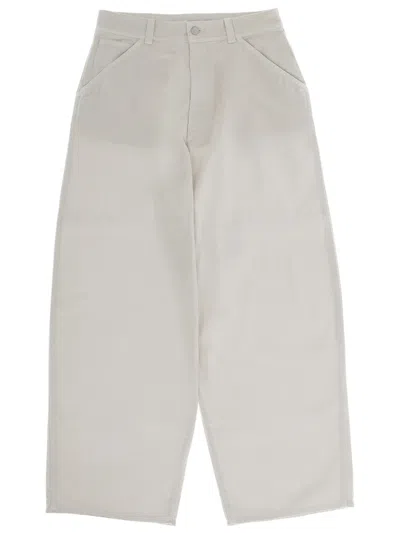 Lemaire Beige Cotton Trousers In Sand