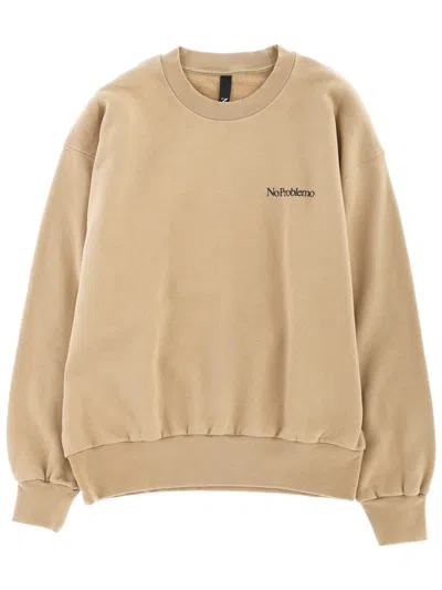 No Problemo Sweatshirt With Logo Unisex In Sand