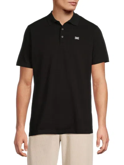 Bally Men's B-chain Embroidered-logo Cotton Polo Shirt In Black