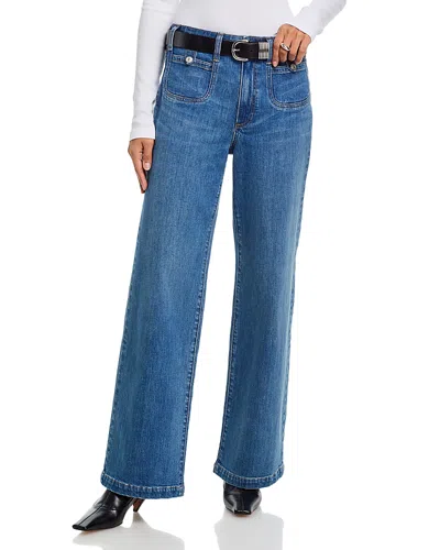 Paige Anessa High Rise Wide Leg Jeans In Written In Blue