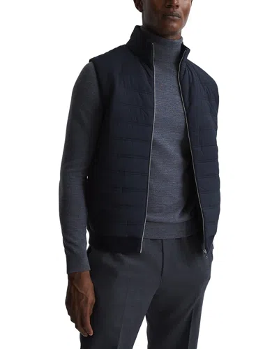 Reiss William Quilted Gilet Vest In Blue