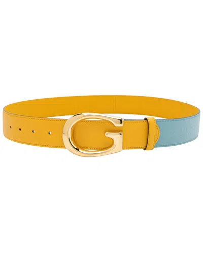 Gucci Leather Two Tone G Belt (authentic Pre-loved) In Yellow