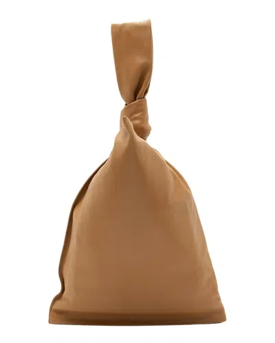 Bottega Veneta Beige Leather Twist Clutch (authentic Pre-loved) In Brown