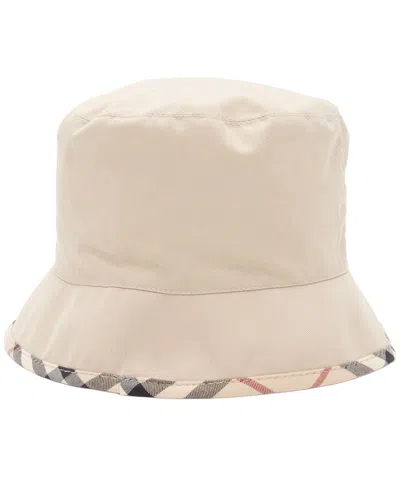 Burberry Cotton Check Trim Bucket Hat (authentic Pre-loved) In Neutral