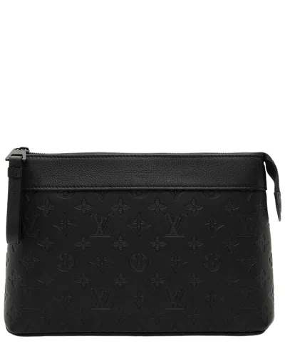 Pre-owned Louis Vuitton Black Empreinte Leather Voyage Souple Pochette (authentic Pre-  Loved)