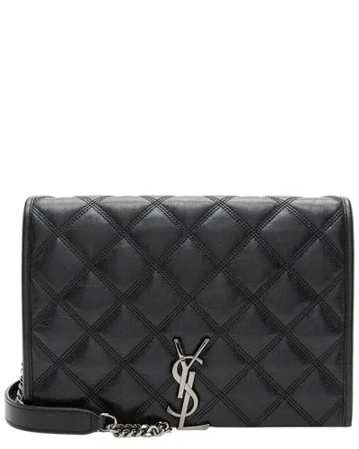 Saint Laurent Black Leather Becky Small Shoulder Bag (authentic Pre-loved) In Black