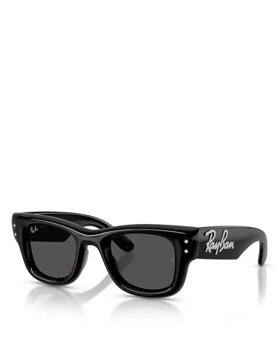 Ray Ban Ray-ban A$ap Wayfarer Puffer Crystal Edition Square Sunglasses, 47mm In Black