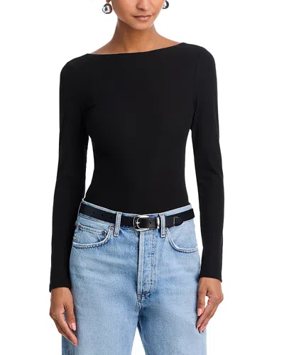 Aqua Rib Scoop Back Tee - Exclusive In Black