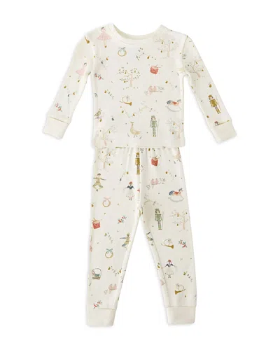 Pehr Kids' Organic Cotton Rib Fitted Pajamas In White