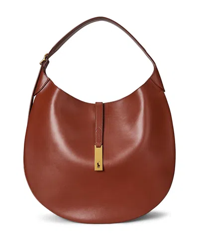 Polo Ralph Lauren Polo Id Large Hobo Shoulder Bag In Red