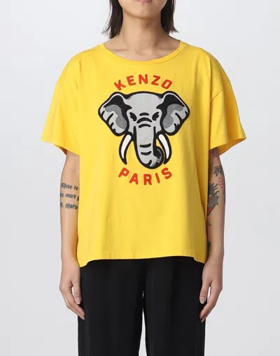 Kenzo Elephant Print T-shirt In Multi