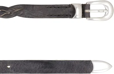 Our Legacy Braided Leather Belt In Black