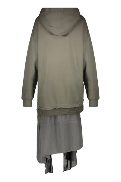 Diesel Oversized Hoodie Dress In Green