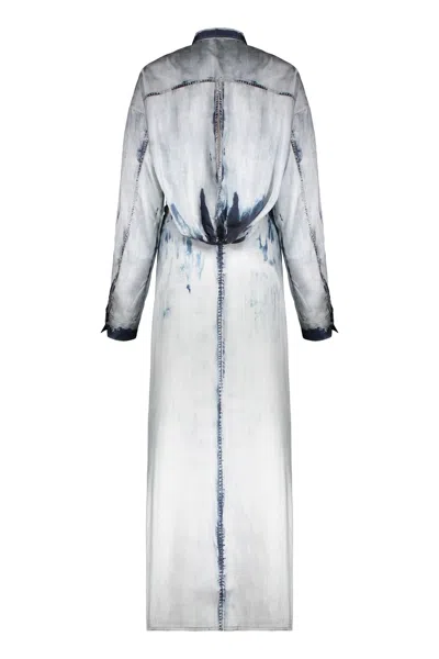 Diesel Two-piece Denim Effect Outfit With Oversized Skirt In Blue